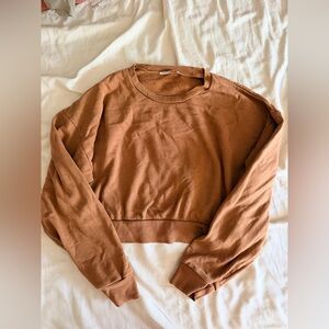 Reformation brown cropped sweatshirt medium